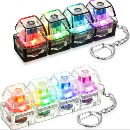RGB Mechanical Keyboard Fidget Keychain with LED Lights