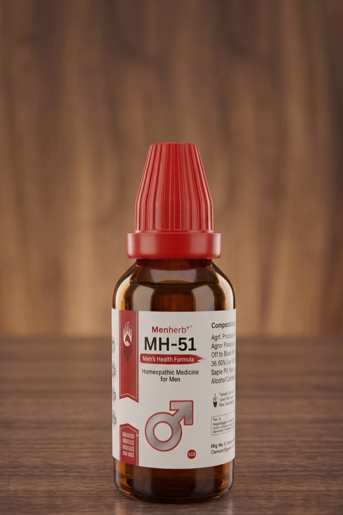 Menherb MH-51 Men's Health Formula – Premium Homeopathic Drops for Stamina & Energy