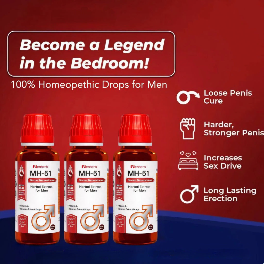 Menherb MH-51 Men's Health Formula – Premium Homeopathic Drops for Stamina & Energy