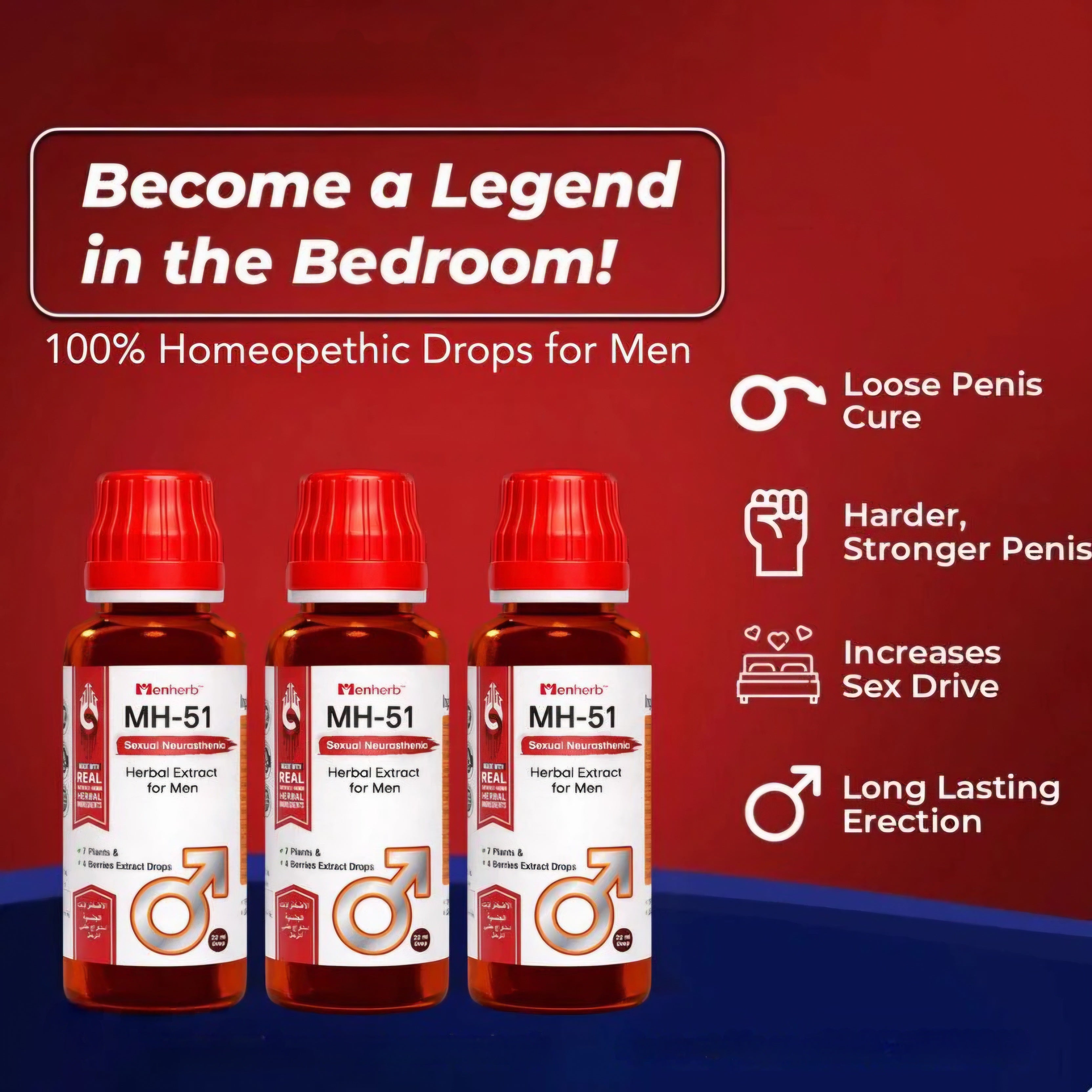 Menherb MH-51 Men's Health Formula – Premium Homeopathic Drops for Stamina & Energy