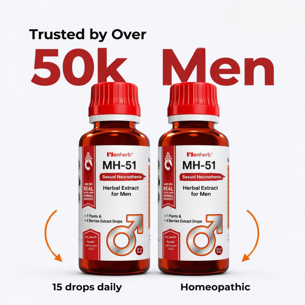 Menherb MH-51 Men's Health Formula – Premium Homeopathic Drops for Stamina & Energy
